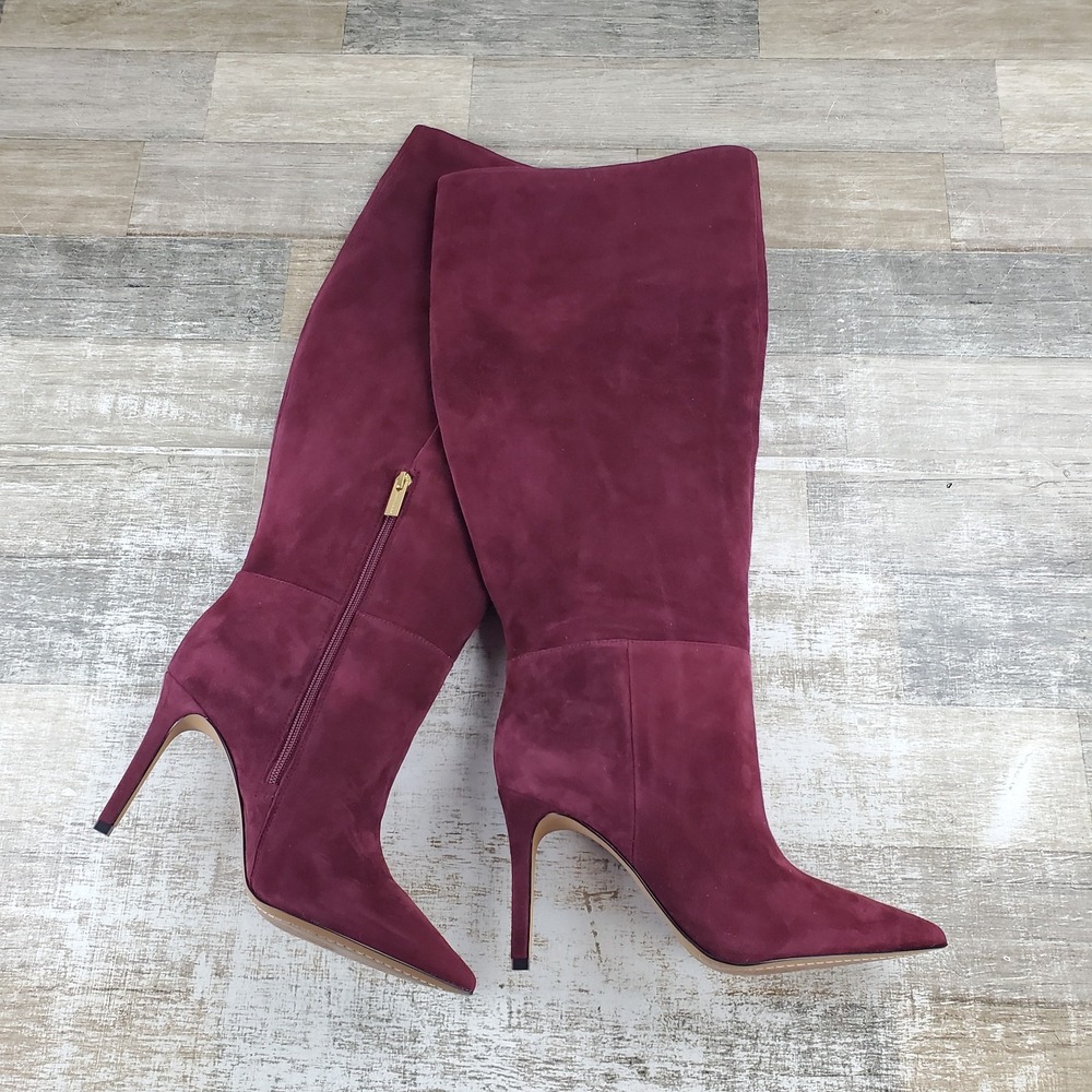 Vince Camuto Kashleigh Womens Extra Wide Calf Knee High Boots Sz 9 W Burgundy